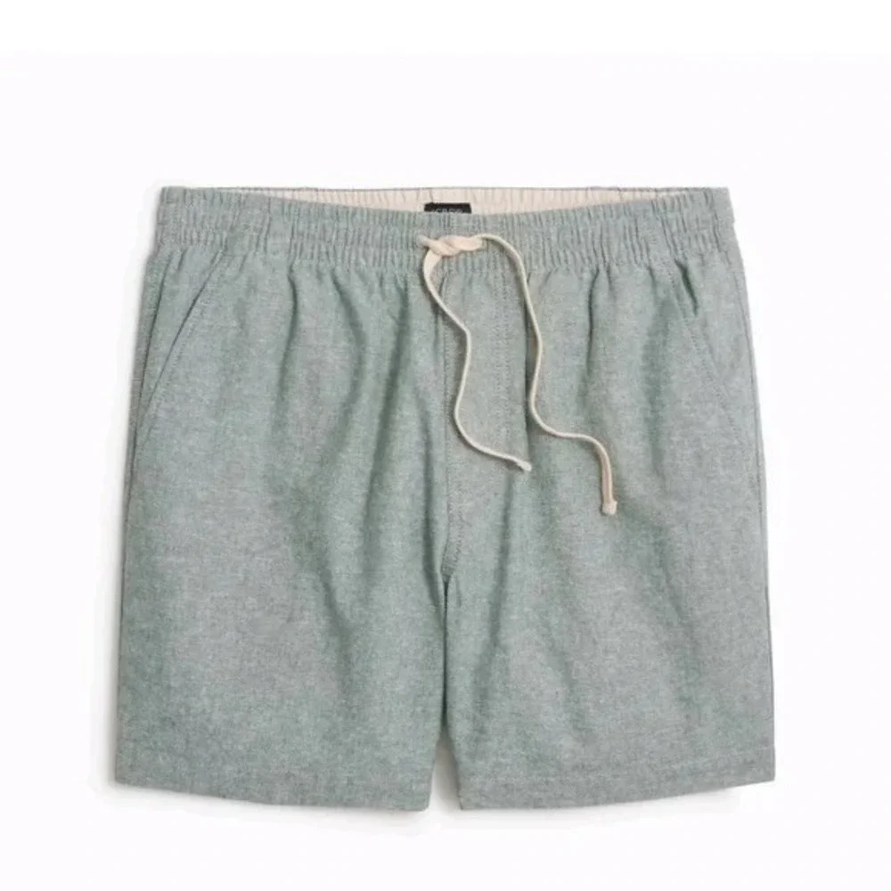 J.Crew Mens XL Green Linen Cotton Blend Drawstring Shorts BG557 NEW